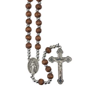 Dark Brown Carved Cfx Rosary