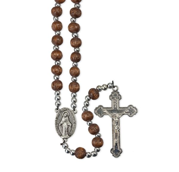 Dark Brown Carved Cfx Rosary