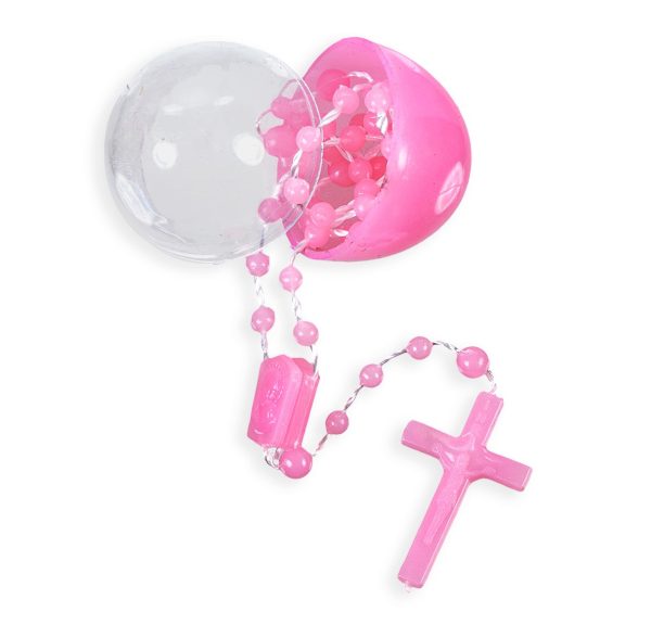 Plastic Pink Egg Rosary