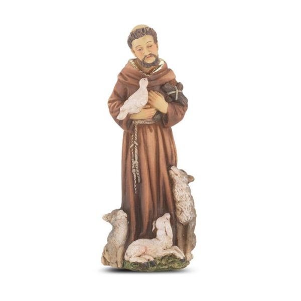 St Francis of Assisi Resin 4″