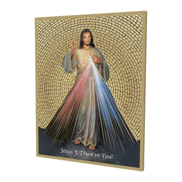 8×10 Gold Divine Mercy Mosaic