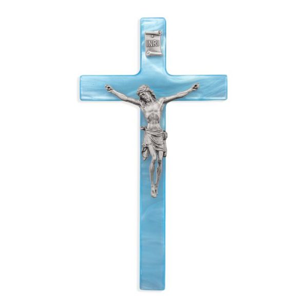 7″ Pealized Blue Crucifix