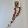 St Chris Auto Rosary Pink